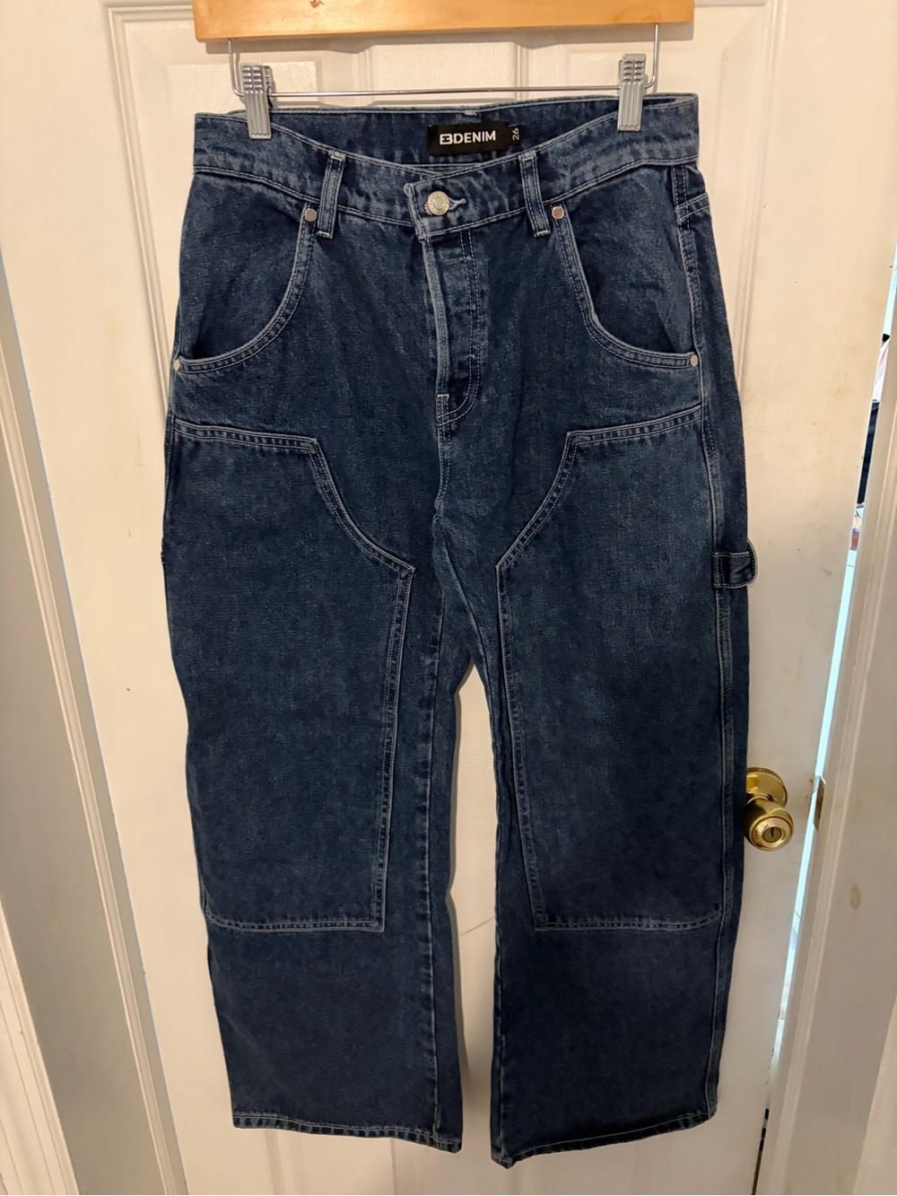EB Denim Relaxed Dark Blue Carpenter-Style Jeans
